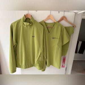 FIGS Like New Matcha Mens Bomber M Women’s High waist set L